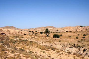 sandy dune at Big Sahara desert. Tunisie. Africa