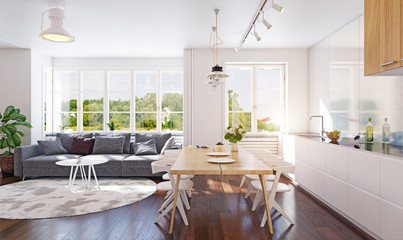 modern kitchen interior.