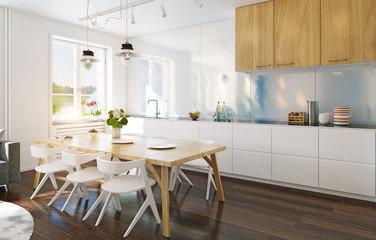 modern kitchen interior.