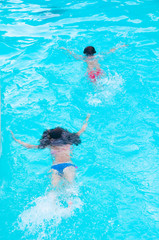 Children swimming in pool