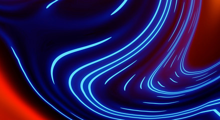 Background blue with neon, stains, bright print, cover. Neon light.