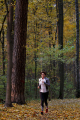 Full-length image of athlete girl on morning run
