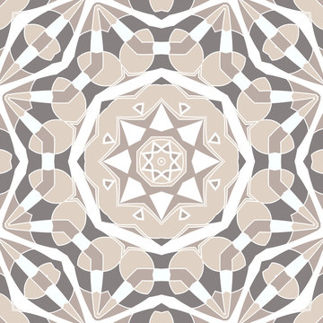 Oriental seamless geometric fabric pattern. Ethnicity Greco Roman ornament. Ornamental background, texture, tiled. Mandala decor. Arabic, Islamic, moroccan, asian, indian native african motifs.
