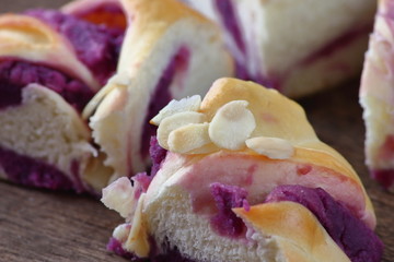delicious handmade bread food on old wooden