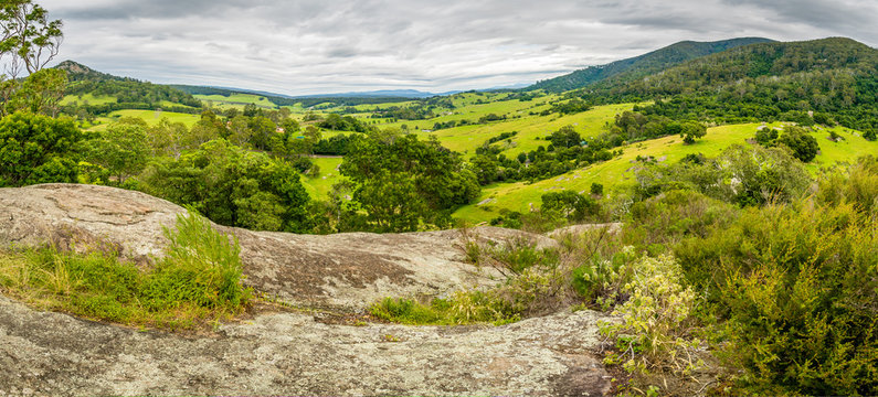 Panorama of the mountains of Central Tilba in New South Wales