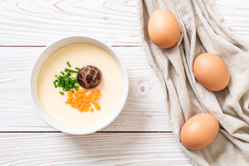 steamed egg with vegetable, mushroom and carrot