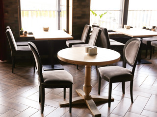 Interior of beautiful modern restaurant