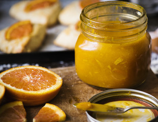 Homemade orange marmalade food photography recipe idea