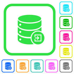 Import database vivid colored flat icons