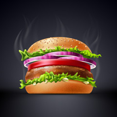 Vector realistic burger