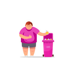 Man hand throws garbage