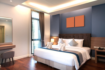 Obraz premium Comfort hotel bedroom in luxury style