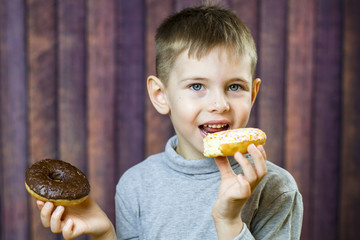 The boy with the donuts