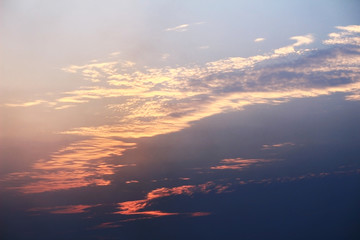 Clouds glowing in the sunset