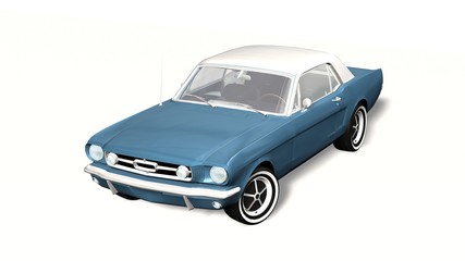 blue Classical Sports Car