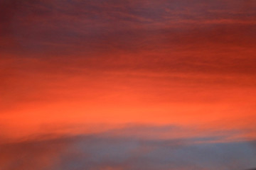 Evening sky and red cloud landscape