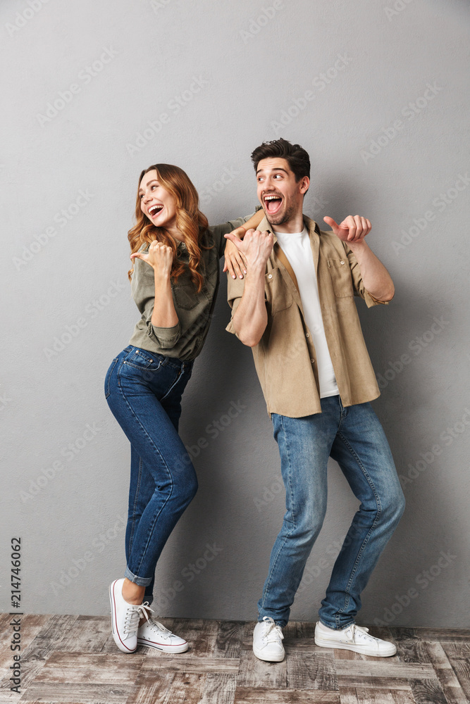 Canvas Prints Full length portrait of an excited young couple