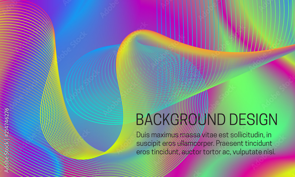 Aufkleber vector smooth iridescent background with chaotic swirling guilloche element.