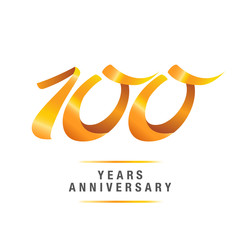 Fototapeta premium 100 years golden anniversary celebration logo , isolated on white background
