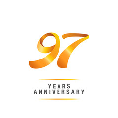97 years golden anniversary celebration logo , isolated on white background