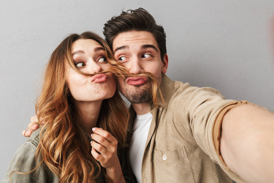 Portrait of a cheerful young couple