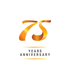 Fototapeta premium 75 years golden anniversary celebration logo , isolated on white background