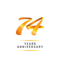 74 years golden anniversary celebration logo , isolated on white background