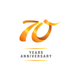 70 years golden anniversary celebration logo , isolated on white background