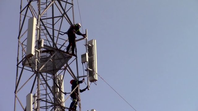 Cell Tower Antenna Installation ready to be fasten