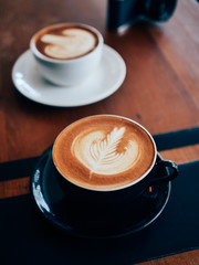 coffee latte art in coffee shop cafe