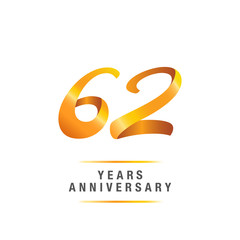 62 years golden anniversary celebration logo , isolated on white background