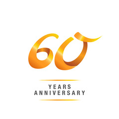 60 years golden anniversary celebration logo , isolated on white background