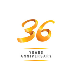 36 years golden anniversary celebration logo , isolated on white background