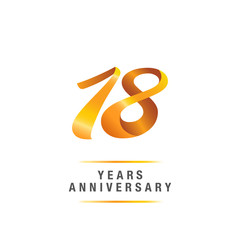 18 years golden anniversary celebration logo , isolated on white background