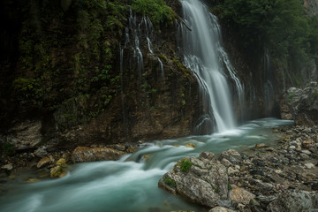 Powerful waterfall Kapuzbasi. Turkey. Aladaglar National Park
