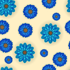 Beautiful seamless floral realistic colorful pattern. Flower vector illustration.