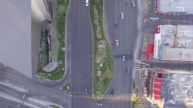 Las Vegas Strip 4k Footage- Facing straight down