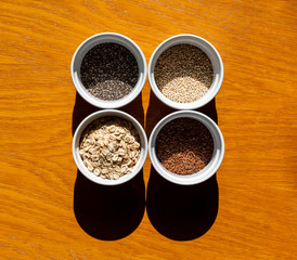 Healthy food served in bowls