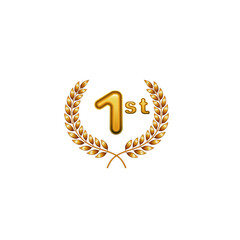 Goldene Eins mit goldenem Lorbeerkrans