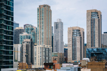 View of skyscrapers on the Near North Side of Chicago, Illinois