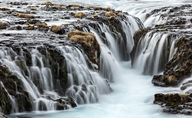 Bruarfoss Waterfall in Southwest Iceland Close View