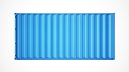 3D rendering Isolated blue cargo container on the white background