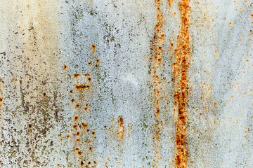 Old rusty white metal background.