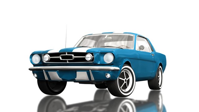Fototapeta blue Classical Sports Car