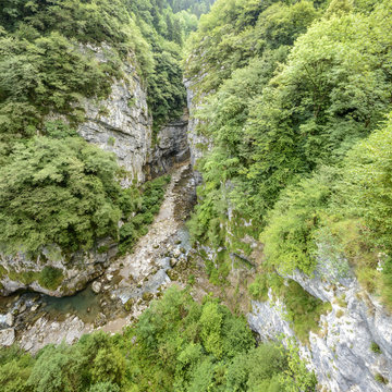 steep ravines on Dezzo creek at Via Mala gorge, Scalve canyon, Italy