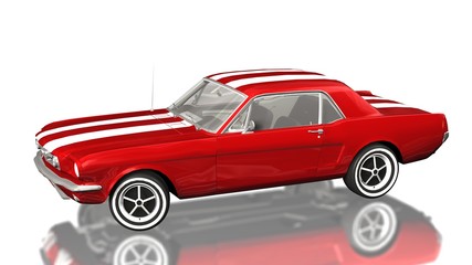 Fototapeta na wymiar red Classical Sports Car - isolated on white