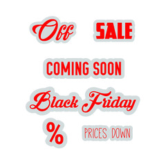 Purchase and Sale. Shopping Labels, Vector Design Elements Set for You Design