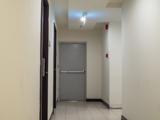 Emergency door inside the building corridor