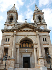 Fototapeta na wymiar Basilica Church of SS. Cosma e Damiano. Alberobello. Puglia. Italy