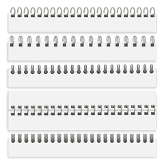 Realistic Detailed 3d Iron Wired Spirals Set. Vector